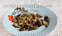 Салат «Грибное лукошко» с опятами Салат грибная корзинка с опятами рецепт